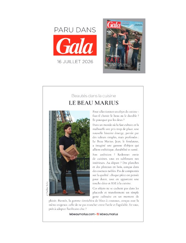 Article paru dans Gala — Le Beau Marius, Beautés dans la cuisine